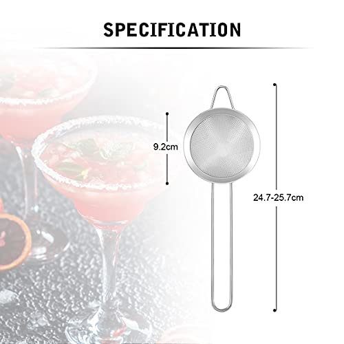 AIEVE Cocktail Zeef, 2 Pack RVS Thee Zeef Bar Zeefzeef, Fijne Mesh Zeef, Conische Zeef met Handvat voor het Filteren van… - Afbeelding 3