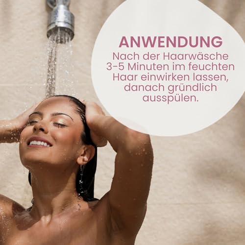 Jean & Len Aufbau Haarkur Mandel & Keratin, für stark strukturgeschädigtes Haar, repariert & reduziert Spliss sowie Haarbruch, glättet die Haarstruktur, Haarkur ohne Parabene & Silikone, vegan, 250 ml – Bild 5