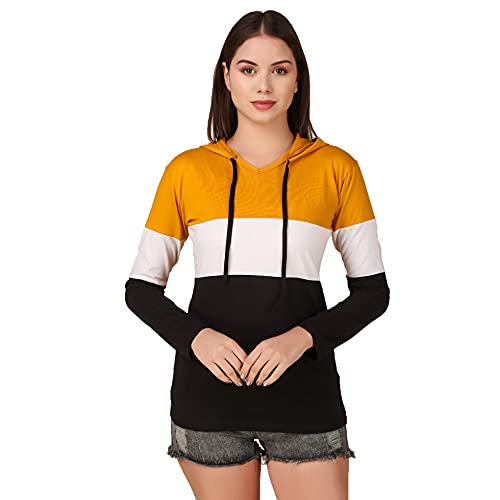 Image of Yes'No Women's Full Sleeve Cotton Hooded T-Shirt