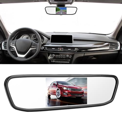 Image of 4.3in IP68 Backup Camera and Monitor Kit, AV1 and AV2 LCD Backup Mirror Monitor and Car Rear View Camera Kit with Resolution: 480 H x272 V, Night Vision Reversing Camera
