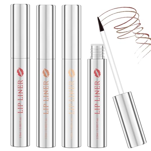 LOPHE Perfilador Labios Peel Off, 3 Colores Perfilador de Labios Permanente Peel Off, Delineador de Labios Despegable, Lip Liner Stain Puntiagudo, Aplicación Precisa, Removible