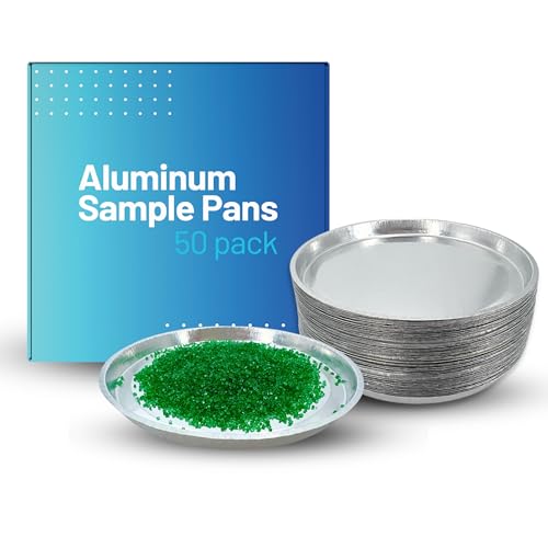 aluminum sample pans for moisture analyzer 50 pack 90mm round lab trays disposable weighing dishes foil pan weight scale tray laboratory balance dish plate moisture tester supplies - pure ponta