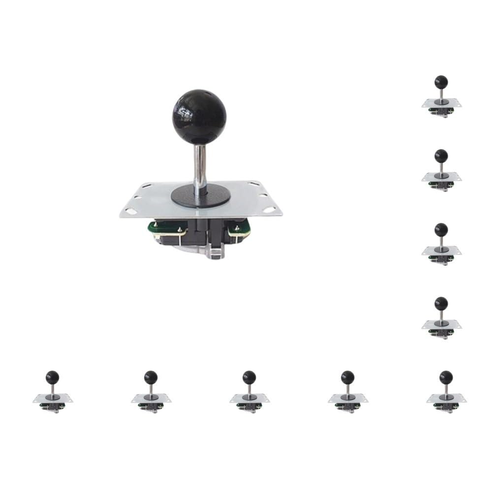 10 set Rocker Game Machine Arcade Raccordi Macchine Distributore Giochi Funzione Leva Kit Joystick Operare Strumenti FAI DA TE Strumento Palla Nero