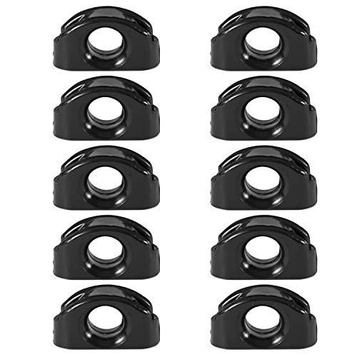 10x Leitöse für Segelboot versch. Größen Kunststoff Schwarz Schot-Durchführung Öse Auge Führung Seil Beine Tauwerk Boot Beschlag Größe bis max. 13 mm Seildurchmesser Cover