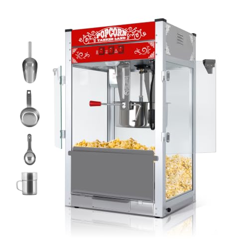 Image of Countertop Popcorn Machine 16 Oz Popcorn Maker for Commercial Red | 3 Independently Controlled Switches, Easy to Use /Clean, Vintage Design, Quick Heat, Great for Commercial /Home