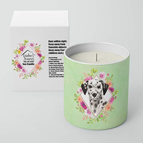 Bougies décoratives de soja fleurs vertes dalmatiennes, le cadeau idéal - 3