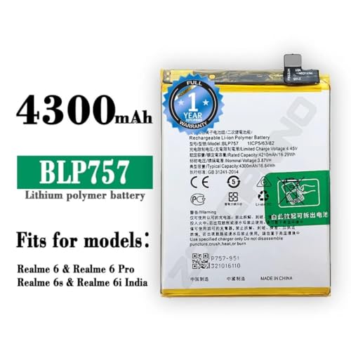 Image of Original BLP757 Battery for Realme 6 /6 Pro / 6S RMX2002 RMX2001RMX2061, RMX2063 Battery with 1 Year Warranty*** (N153)