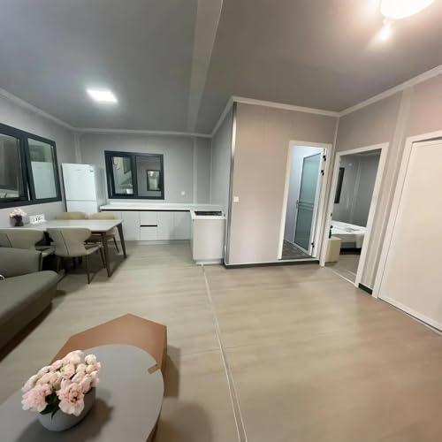 Prefab Tiny Home for Sale, 20ft Foldable Tiny Houses to Live in for Adults with 2 Bedrooms, 1 Fully Equipped Bathroom & Kitchen, Expandable Container House Prefabricated Mobile Modular Home - Image 4