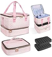 YUYAFN Nail Polish Organizer Case - Holds 84 Bottles Nail Polish & Nail Lamp Large Nail Polish Or...