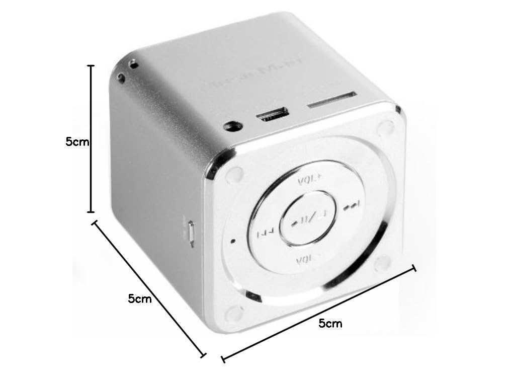 MusicMan TXX3528 Mini stacja dźwiękowa (odtwarzacz MP3, głośnik, funkcja linii, gniazdo kart SD/microSD) srebrny