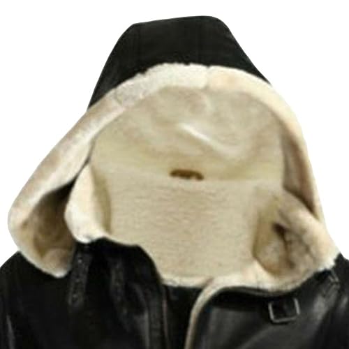 Chaqueta Bomber de Cuero con Capucha para Hombre miniatura 2