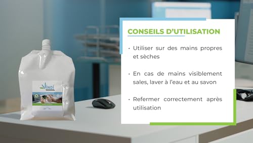 Solution hydroalcoolique 76% alcool Vindi écorecharge menthe - 6