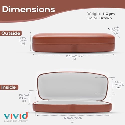 Image of VIVID Vision Unisex Adult Eyewear Specs Case Cover | Screw Driver | Free Cloth | Protect Eye Glasses | Chashma Dibbi | Spectacle Box | HINGE-SPRING | Metal | 3 IN 1