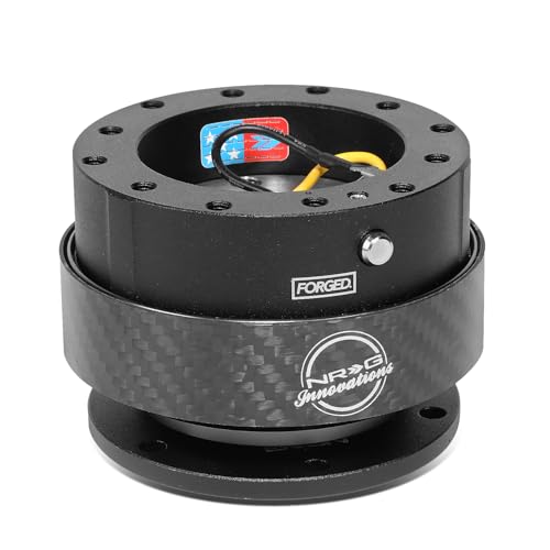 Kit de liberación rápida de volante NRG 6x70mm cuerpo negro y fibra de carbono SRK-200CF 2