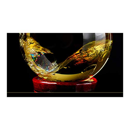 Boule de cristal de roche sculptée jaune, pierre de guérison