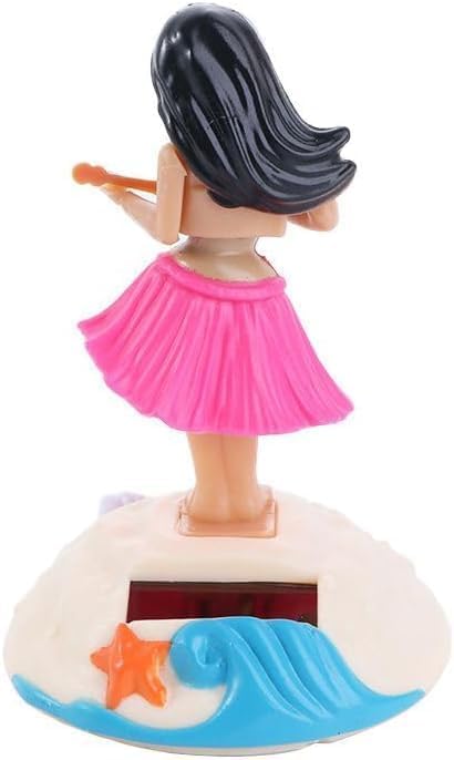 Pink Solar Powered Dancing Girl Swinging Hawaiian Girl Grass Skirt Swing Shaking Head Doll Car Dashboard Dancing Figure Solar Dancing Figurines Desktop Ornaments Solar Power Kits Decoration
