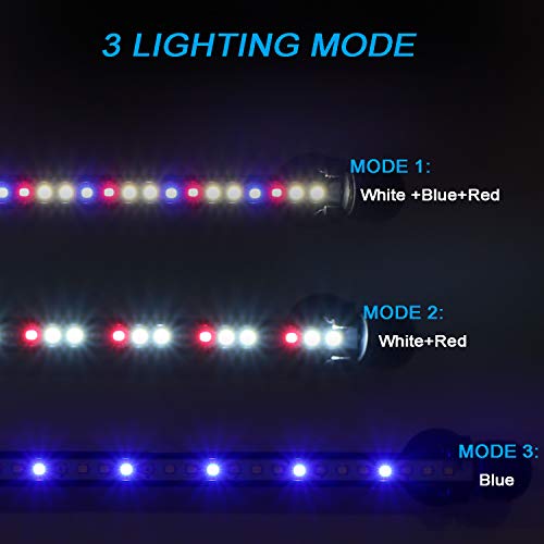 Mingdak 24/7 Submersible Aquarium Light For Fish Tank,Auto Turn On/Off Day/Night Cycle,3 Stage Timer For Timing,3 Lighting Mode,True 660Nm Red Leds,Brightness Adjust,39 Leds 15 Inch #TOP3