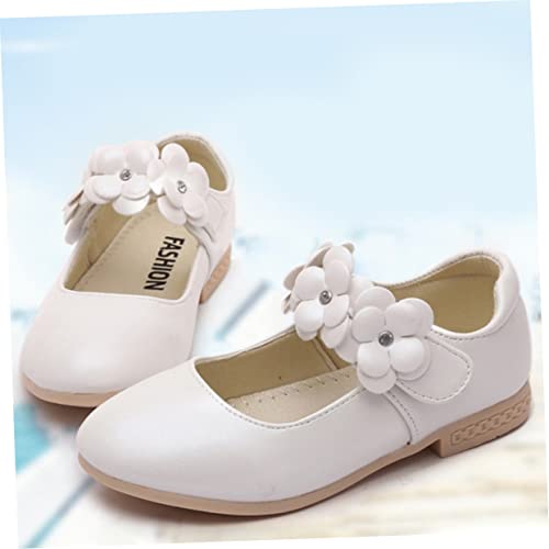 GALPADA 1 Pair Children Sole Shoes Dress Pump Shoes Children Shoes Kids Shoes High Heels for Kids Sandals for Kids Girls Kids Shoes Spring and Autumn Student Shoes Bridesmaid White4
