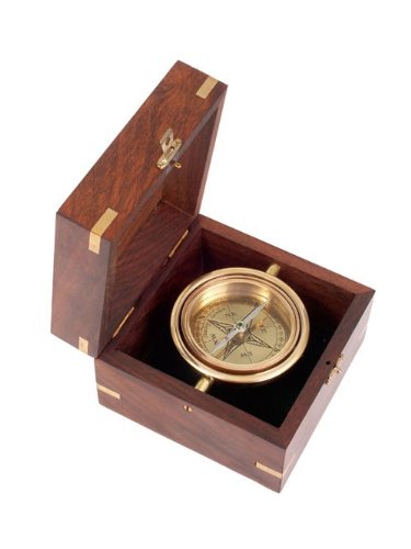 Ecobra - Nostálgico marítima turística compás, de alta resistencia, latón