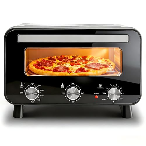 OLIXIS Pizza Oven Indoor, 1600W Electric Pizza Oven Fast Heating, 4 Modes Pizza Maker for 12 Inches,...