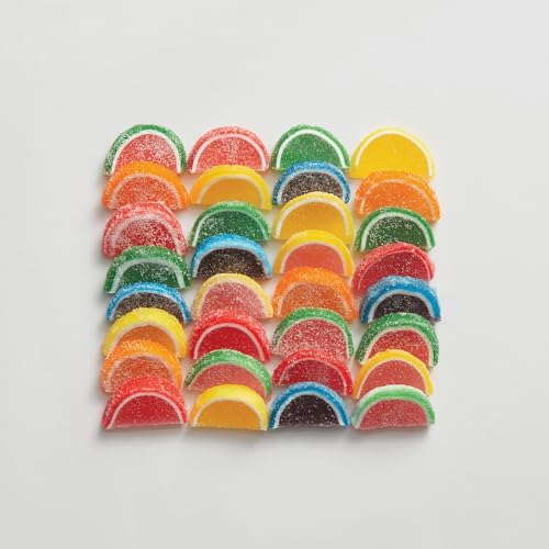 The Swiss Colony Fruitful Delight Jelly Candy Fruit Slices Gift Tin Individually Wrapped Orange, Lemon, Cherry, Lime, Blueberry, Watermelon & Grapefruit Old Fashion Candy, 1 lb. 3/4 oz. net wt.