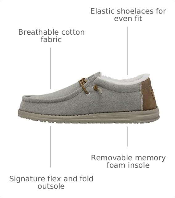 Heydude Wally Sox Stitch Men's Slip On Shoes - Men's Loafers, Black White, Herringbone Grey, 7 Men - image 3