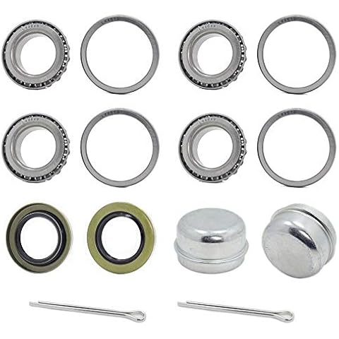 2 Set Fits for 1-1/16'' Axles Trailer Wheel Hub Bearings Kit, L44649/L44610,1.0625" ID, 1.9800" OD, 0.560" Width，12192TB Seal OD 1.980'',Dust Cover and Cotter Pin. Cover
