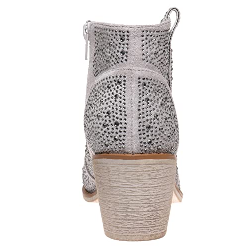 Pierre Dumas Women's Wilder-9 Rhinestone Chunky Heel Ankle Bootie4