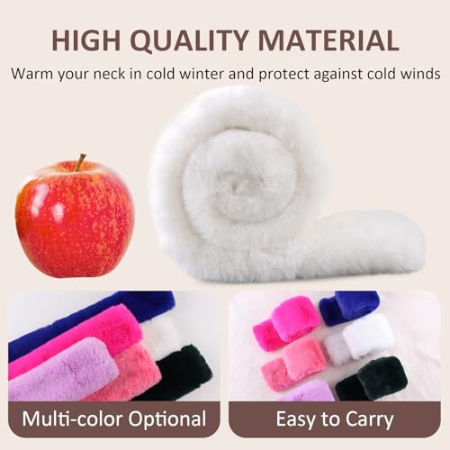 Women Fur Collar Scarf Winter Faux Fur Scarves for Women Cold Weather Lady Neck Warmer3