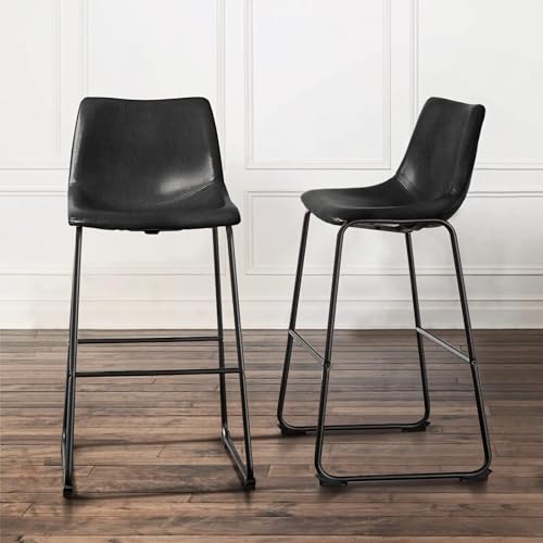 Image of Waleaf 30 Inch Counter Height Bar Stools Set of 4, Faux Leather Bar Chairs