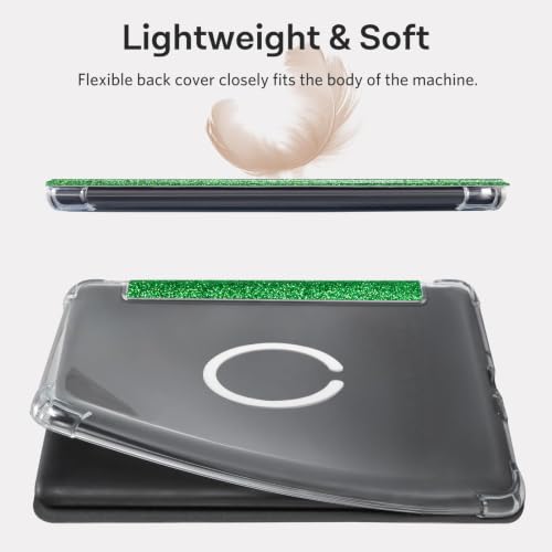 Image of CoBak Magnetic Clear Case for 7 inch E-Reader | Compatible with PopSockets /UGREEN /Anker Magnetic Grip and Stand, Auto Sleep and Wake, Jade Glitter