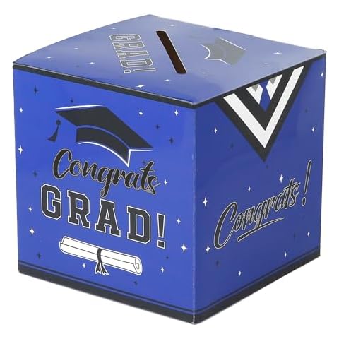 Blue 2025 Graduation Card Box, Card Box for Graduation Party, Graduation Gift Card Box for 2025 Graduation Decorations, Graduation Party Supplies for Class of 2025 High School & College Graduation Cover