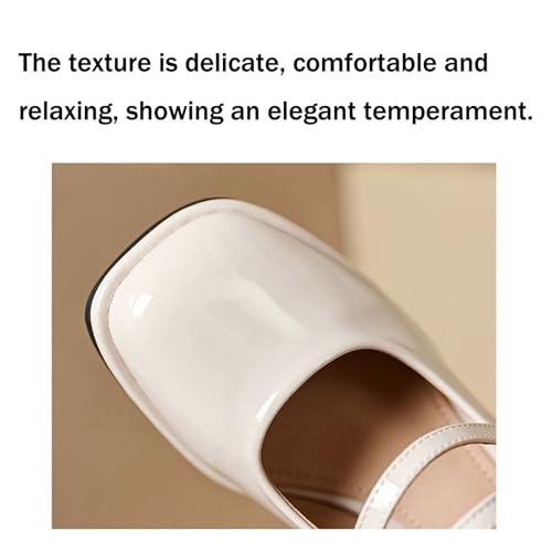 Women's Patent Leather Fashion Block Heel Mary Janes Square Toe Double Ankle Strap Dress Pumps Party Evening Cute Mary Jane Shoes3