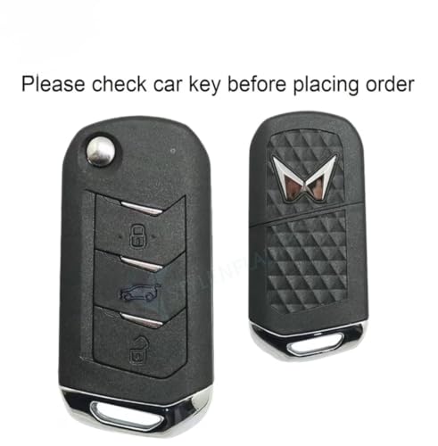 Image of Metal Black Car Key Protective Shockproof Cover /Case and Keychain Compatible with Xuv 700, Scorpio-N, Thar, Thar Roxx, Xuv 3XO,Bolero (3-Button Flip Key)