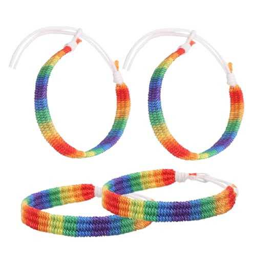 Bracelets amitié arc-en-ciel tressés unisexes en lot de 4 bijoux safe