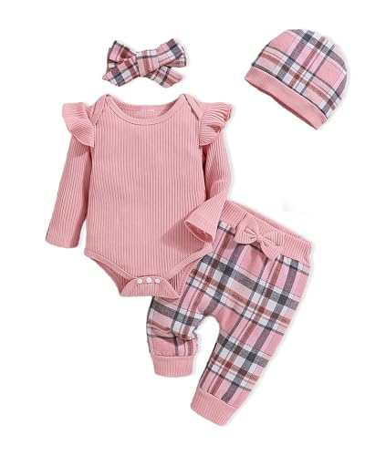 Image of Doresbebe Baby Girl Clothes Newborn Infant Outfits Cute Summer Clothes Spring Romper Set+Hat+Headband