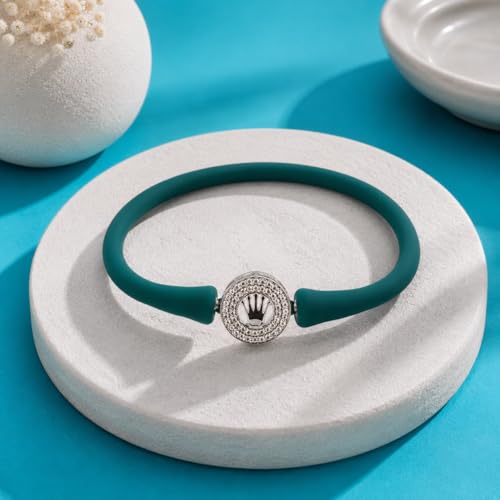 Image of Sterling Silver 925 Bracelet for Women, Rhodium Polished, Silicon Band, Everyday Wear