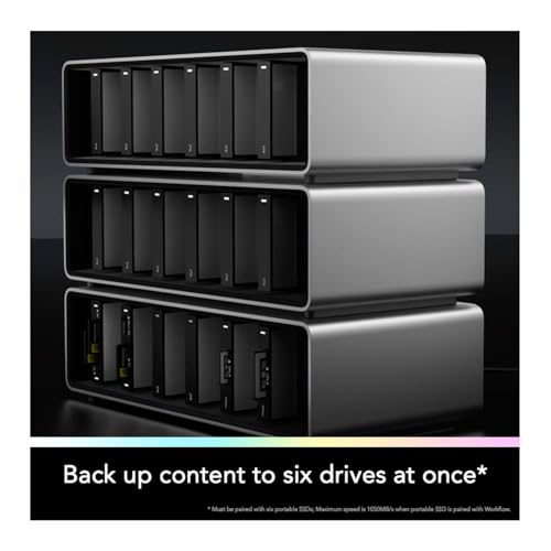 Image of Lexar Professional Workflow Docking Station LPWF800N 6 Bay Thunderbolt 4 | 6 Modular Bays, Thunderbolt 4 Uplink, 140W Gan Power, Aluminum Housing with Cooling Fan
