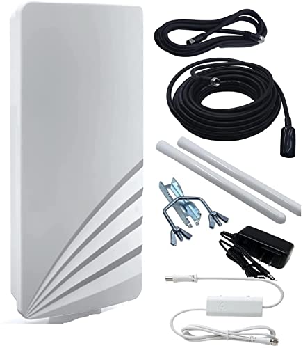 HD FREE TV Unlimited Antenna - As Seen On TV | Over Air Digital HDTV Amplified Indoor Outdoor Signal Booster, 200 Mile Range – Broadcast Smart TV in 4K High Definition, Easy to Install