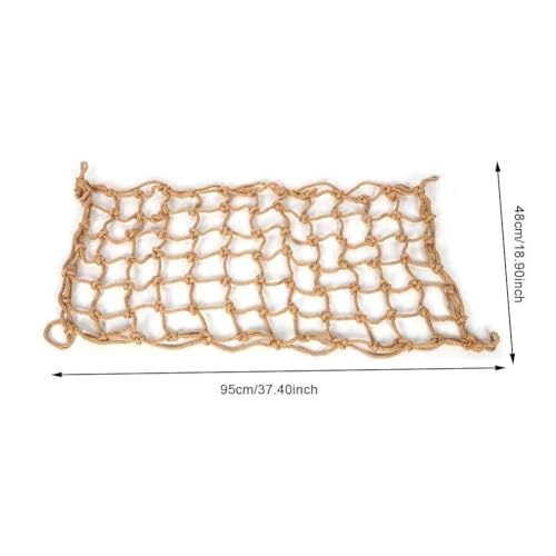 Image of Tnfeeon Climbing Net, Hemp Rope Hanging Swing for Medium to Large Parrots, Bird Cage Toy for Climbing Exercise and Play