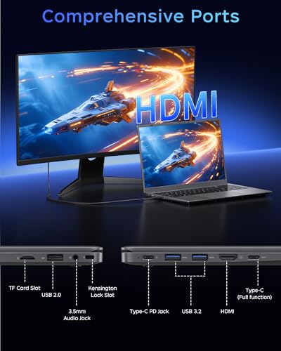 Image of Laptop 12GB RAM 256GB SSD, Pentium Gold 6500Y, 15.6 Inch FHD IPS Display, Thin & Lightweight Laptops with USB-C, USB 3.2, HDMI, TF Card Slot, WiFi 5, Laptop Computers for Work Study Everyday Use
