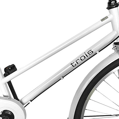 自転車 27インチ 6段変速 鍵 ライト 付き ホワイト系 カゴ破損有り シティサイクル 南12条店 自転車 27インチ 6段変速 鍵 ライト 付き ホワイト系 カゴ破損有り