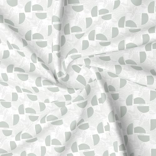 Image of Layers 100% Cotton Bedsheet for King Size Bed | Lumina Floret Collection | 144 TC Soft & Breathable | Printed with 2 Pillow Covers | Wrinkle Free & Colorfast | 3 Piece Bedding Set - Grey & White