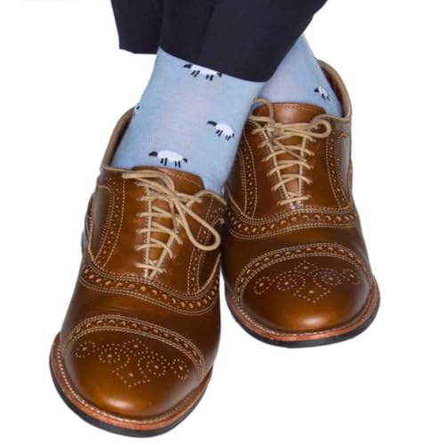 Trafalgar Men's Dolly The Sheep Merino Wool Mid-Calf Socks3