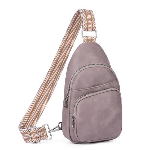 Image of CLUCI Sling Bag for Women, Vegan Leather Fanny Pack Crossbody Bags for Women, Chest Bag With Guitar Strap