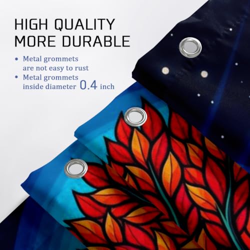 Rideau de douche artistique en tissu de haute qualité imprimé soleil d'automne
