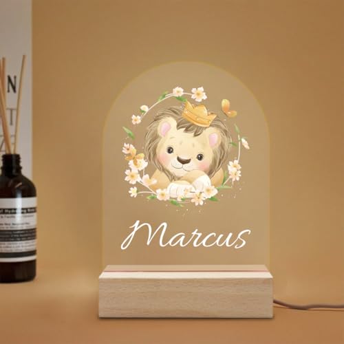 Lámpara de noche personalizada león para niños miniatura 2