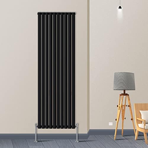 Warmehaus Horizontal Column Designer Radiator Oval Flat Panel Double White 600 x 590mm - Modern Central Heating Space Saving Radiators - Perfect for Bathrooms, Kitchen, Hallway, Living Room