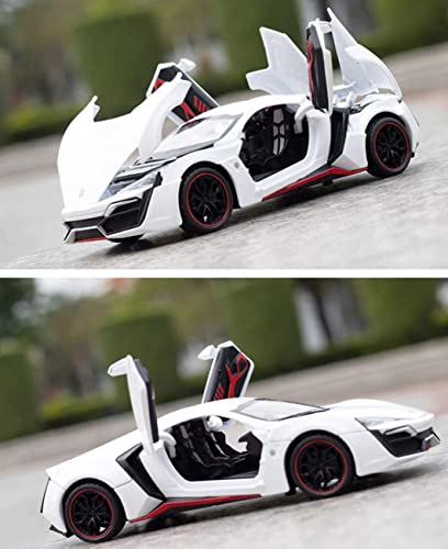 Image of 1:24 Scale Big Size Lykan Hypersport Toy Car | Metal Pullback Diecast Car for Kids with Openable Doors, Sound, Light Effects Toy for Car Enthusiasts (Color As Per Available), Black