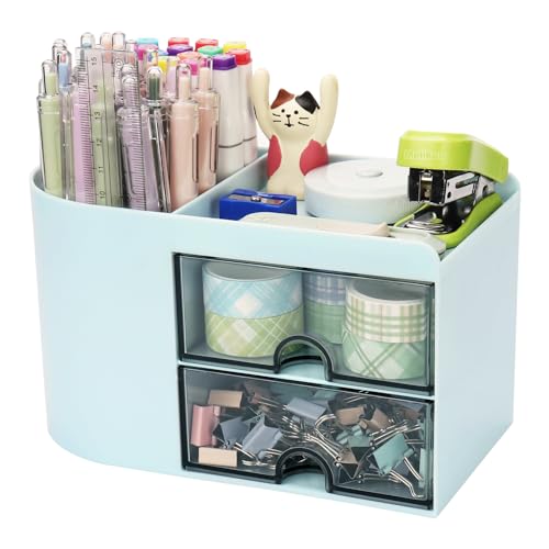 Organiseur Acrylique MUHXEL Lot De 2 Organiseurs MUHXEL 3 Tiroirs - Rangement Bureau Et Cuisine Transparent Organisateurs Tiroirs